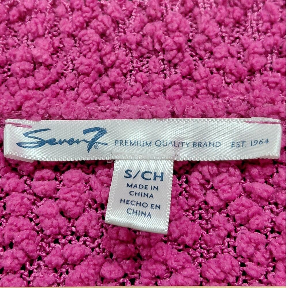 Seven7 Pink Knit Sweater Solid Long Sleeve Women Size S - Picture 3 of 7